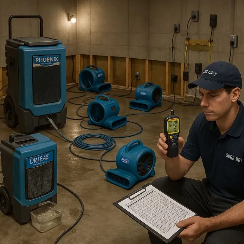 Structural Drying and Dehumidification process in Hinsdale, NH